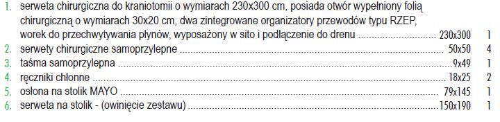 3 Czy Zamawiający dopuści możliwość zaoferowania sterylnego zestawu otalaryngologicznego o składzie: Pozostałe wymagania zgodnie z SIWZ. Odpowiedź jak w pytaniu 121.