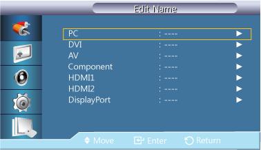 Dost. wyśw. LCD Edit Name Opaque Nazwanie urządzeń podłączonych do gniazd wejściowych ułatwia wybieranie właściwego źródła sygnału.