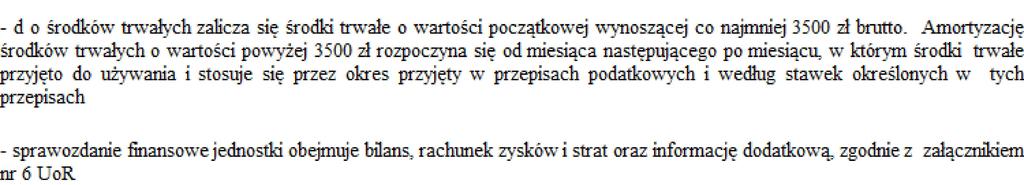 Wprowadzenie do sprawozdania finansowego 1) nazwa, siedziba i adres oraz numer we właściwym rejestrze sądowym albo ewidencji 2) czas trwania działalności jednostki, jeśli jest ograniczony 3) okres