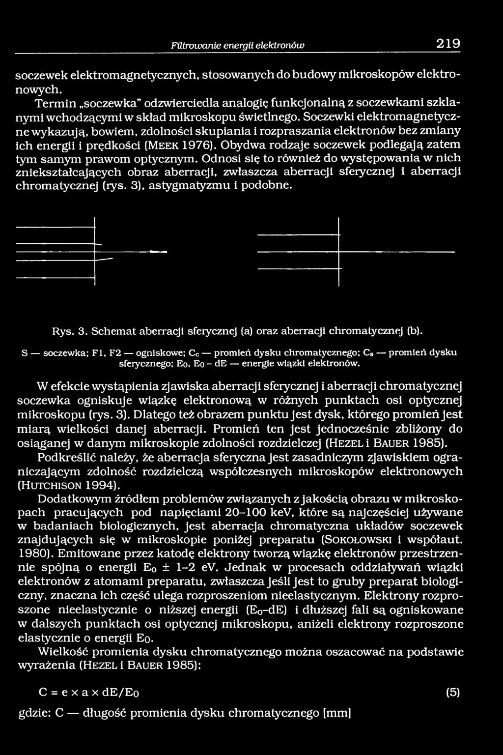 Soczewki elektromagnetyczne wykazują, bowiem, zdolności skupiania i rozpraszania elektronów bez zmiany ich energii i prędkości (M e e k 1976).