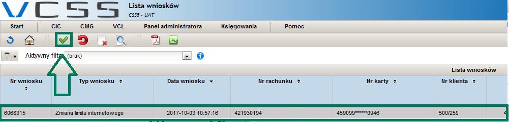 (5) a zmiana pojawi się na liście wniosków oczekujących na akceptację. 5 Etap 2.