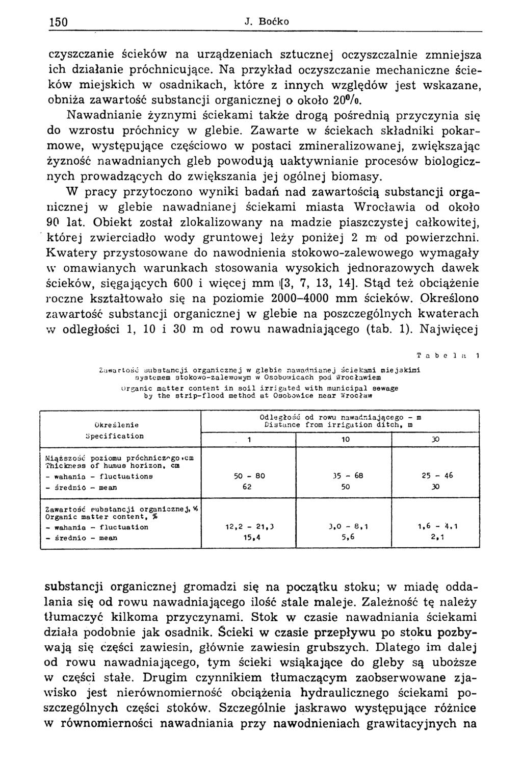 150 J. Boćko czyszczanie ścieków na urządzeniach sztucznej oczyszczalnie zmniejsza ich działanie próchnicujące.
