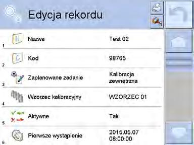 Jeżeli została wybrana kalibracja automatyczna, należy wprowadzić dane dotyczące kalibracji i harmonogramu jej