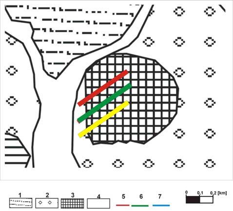 Ryc. 3 Wycinek mapy geomorfologicznej wg A.