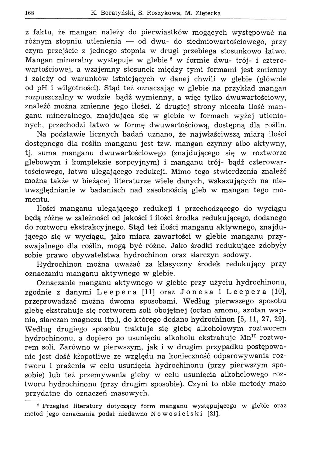 168 К. Boratyński, S. Roszykowa, M.