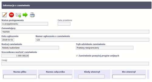 W tym celu, wybierz funkcję Prześlij znajdującą się na górze danej sekcji.