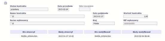 Wybór funkcji OK powoduje przesłanie informacji.
