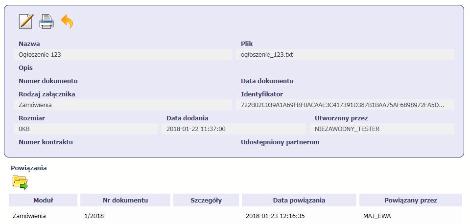 12.7.2. Wydruk szczegółów pliku Poprzez funkcję Drukuj z widokiem na ekranie.
