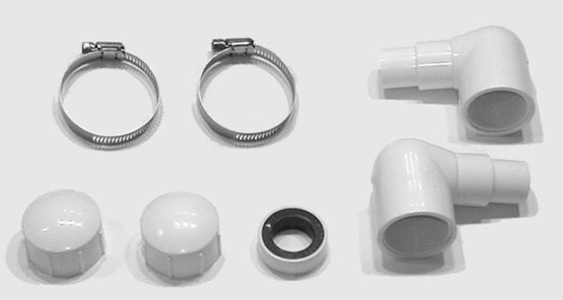 łączące 2 69002 Zatyczki PVC 1 ½ FPT 2 SC125CLMP 1 ¼ opaski stalowe 35-51 1 60554 Taśma teflonowa ½ 1 Instrukcja