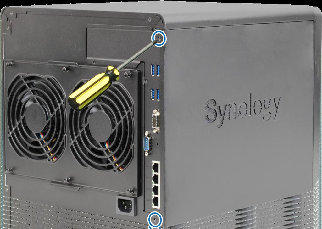 Dodawanie modułu pamięci RAM w serwerze DiskStation Opcjonalny moduł pamięci RAM DDR3 firmy Synology jest przeznaczony do rozbudowy pamięci serwera DiskStation.