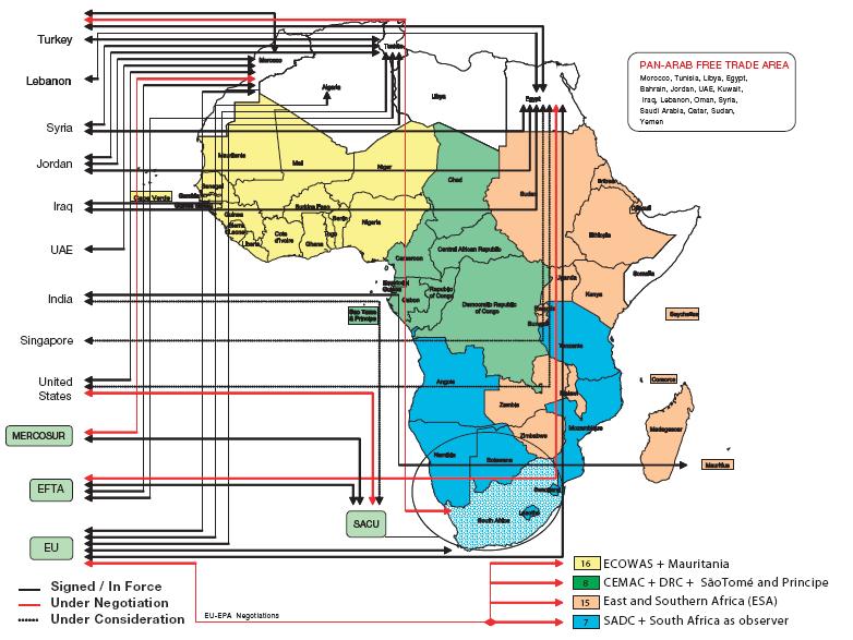 Między regionalne umowy Afryki Źródło: http://www.wto.