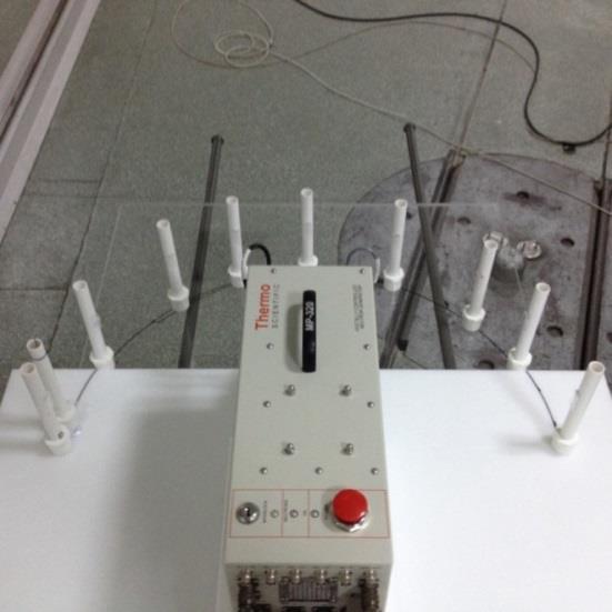 Figure 2. The positioning of CR-39 detectors in the vertical plane surrounding the generator.