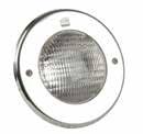 Oświetlenie i atrakcje wodne Oświetlenie podwodne basenu - brąz + stal nierdzewna Reflektor halogenowy 300 W/12 V Reflektor z lampą 300 W/12 V i kablem 2,5 m. Średnica reflektora ø270 mm.