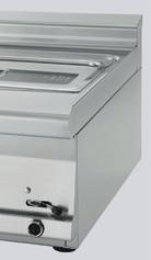 w piekarniku) dzięki Sous-vide minimalizuje się straty wagi potrawy - dowiedziono, że nie są większe niż 5% wanny Pojemność l 00009346 CSVT - 76 ET 600 x 700 x 280 51 x 31 x 18 20