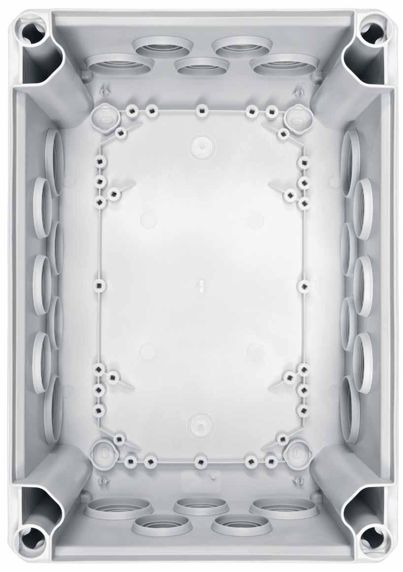 Zalety T-Serii Stopień ochrony: od IP55 do IP66 Napięcie znamionowe: 400V Przekrój znamionowy: od 2,5 mm 2 do 35 mm 2 Oryginalny rozmiar T 350 Ścianki boczne: otwarte lub zamkni te Dławiki