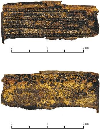 5. nr inw. 54/08. Kaptorga prostokątna, srebro, filigran; wym.: 2,8 1 cm; waga 0,50 g (ryc.
