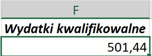 - Wydatki kwalifikowalne wprowadź wartość liczbową.
