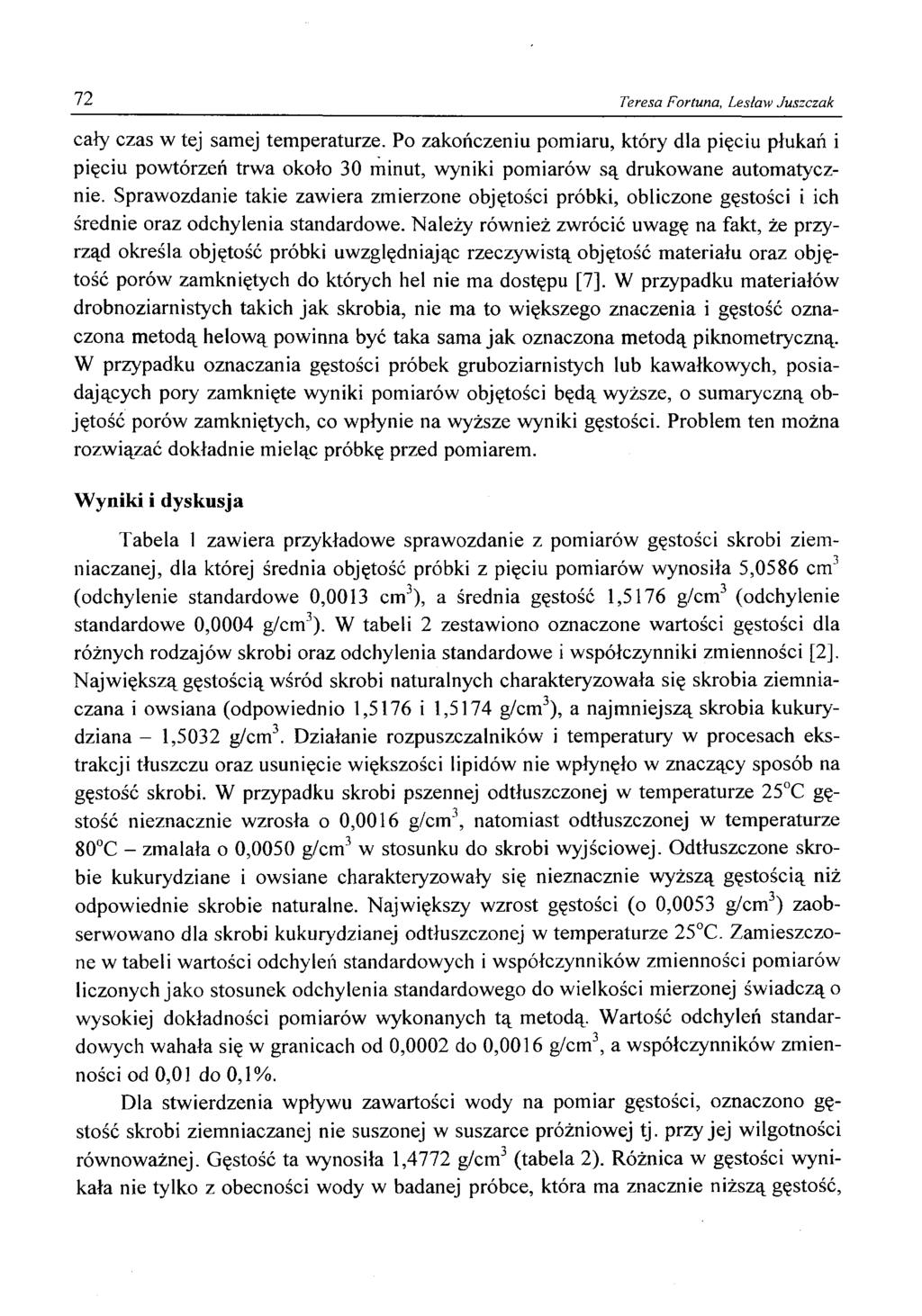 72 Teresa Fortuna, Lesław Juszczak cały czas w tej samej temperaturze.
