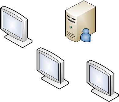 Systemy Tworzenie stanowisk terminalowych (cienki klient) Dzięki połączeniu zdalnemu sesje są utrzymywane na serwerze oraz dane.
