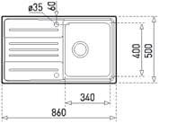 Zlewozmywaki stalowe do wbudowania ZLEWOZMYWAKI Teka Stage 60 S-CN - z 2 otworami - grubość stali: 0,8 mm - 630 x 480, promień kąta 10 mm