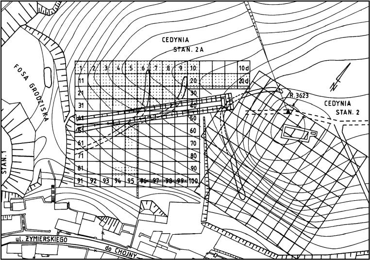 Ryc. 2. Cedynia. Lokalizacja stan. 2 i 2a, za: Porzeziński 2006, ryc.