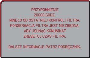 Rozwiązywanie problemów Odnośne komunikaty (ciąg dalszy) Komunikat Opis Ważna uwaga odnośnie czyszczenia filtra powietrza.