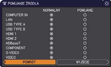 Menu OPCJE Menu OPCJE Z menu OPCJE można realizować pozycje przedstawione w tablicy poniżej.