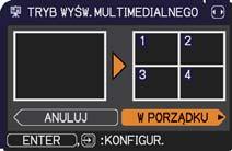 Menu SIEĆ Funkcja PREZENTAC. (ciąg dalszy) SIEĆ PRZEWODOWA TRYB WYŚW. MULTIMEDIALNEGO (ciąg dalszy) WYŚW. NAZWY PRZYŁ.