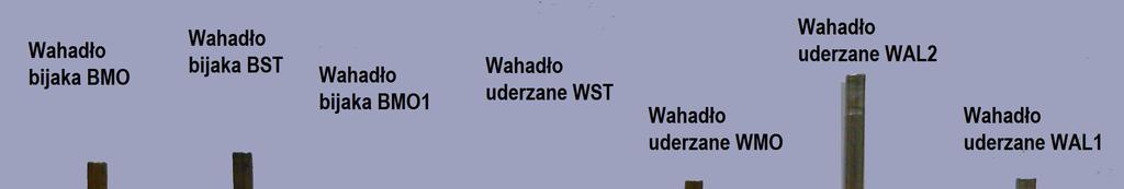 Oprogramowane pozwala na pomar okresu wahań wahadeł oraz rejestrację zman kątów podczas zderzena.