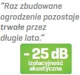 - UWAGA: O celowości posadowienia jakiegokolwiek ogrodzenia akustycznego mającego ograniczyć emisję hałasu decyduje akustyk,