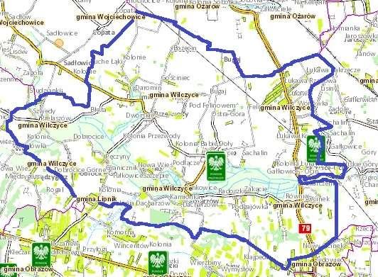 - stanowiska dokumentacyjne, - użytki ekologiczne, - zespoły przyrodniczo-krajobrazowe Mapa 4 Obszary prawnie chronione na terenie Gminy Wilczyce Legenda: Rezerwaty