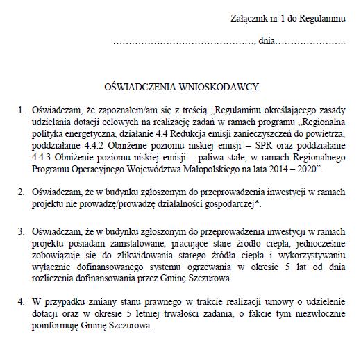 Podpisanie umowy Gmina Szczurowa wzywa Wnioskodawcę do zawarcia umowy wraz z