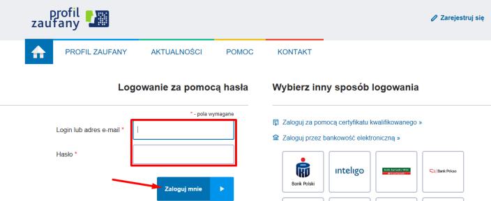 Można się zalogować również w inny dostępny sposób np.