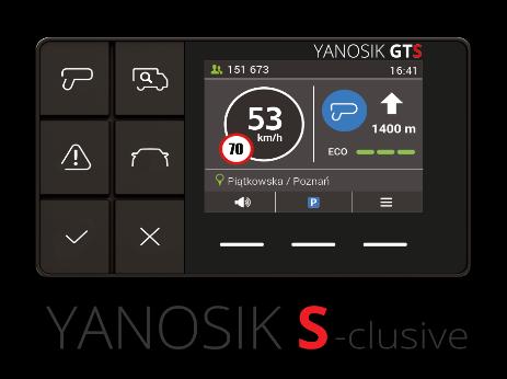 YANOSIK S-clusive by GTR to kolejna odsłona najpopularniejszego komunikatora dla kierowców, która wzbogacona jest o dodatkowe opcje.