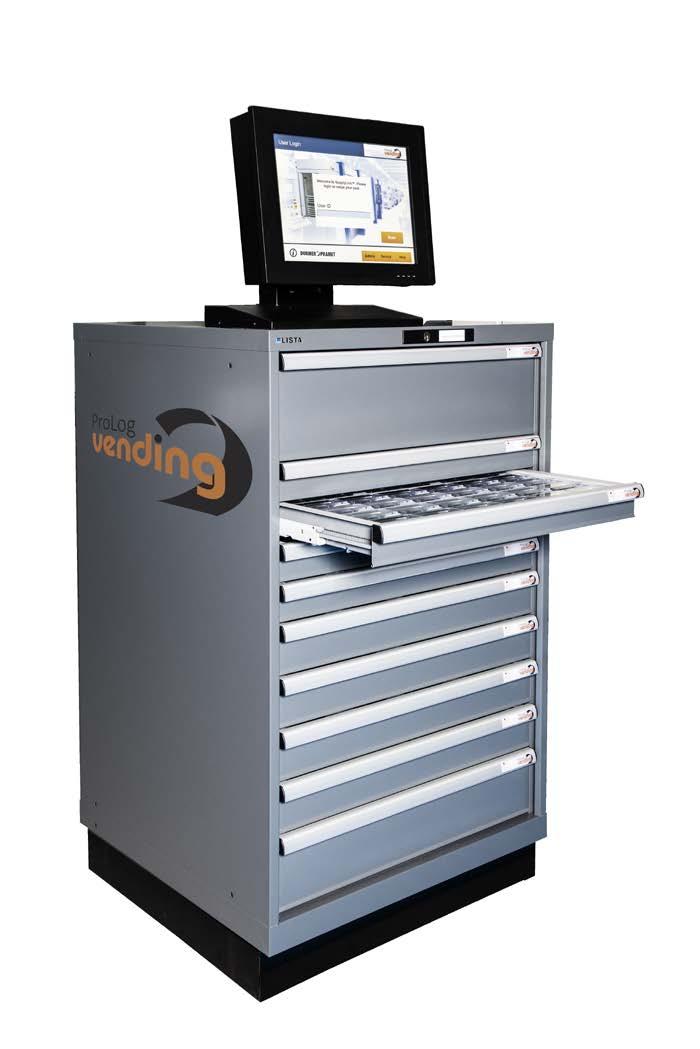 Pokrywy przegródek szuflad Smart Drawer mogą zostać ustawione tak, aby zapewnić pełną kontrolę wydawania i zwracania poszczególnych produktów lub kontrolę na poziomie numerów części w przypadku