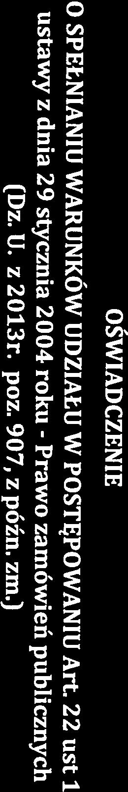 do wykonywania określonej działalności lub OŚWIADCZAM, ŻE: (nazwa (firma) dokładny adres Wykonawcy/Wykonawców) działając w imieniu i na rzecz nieograniczonego na dostawę sprzętu