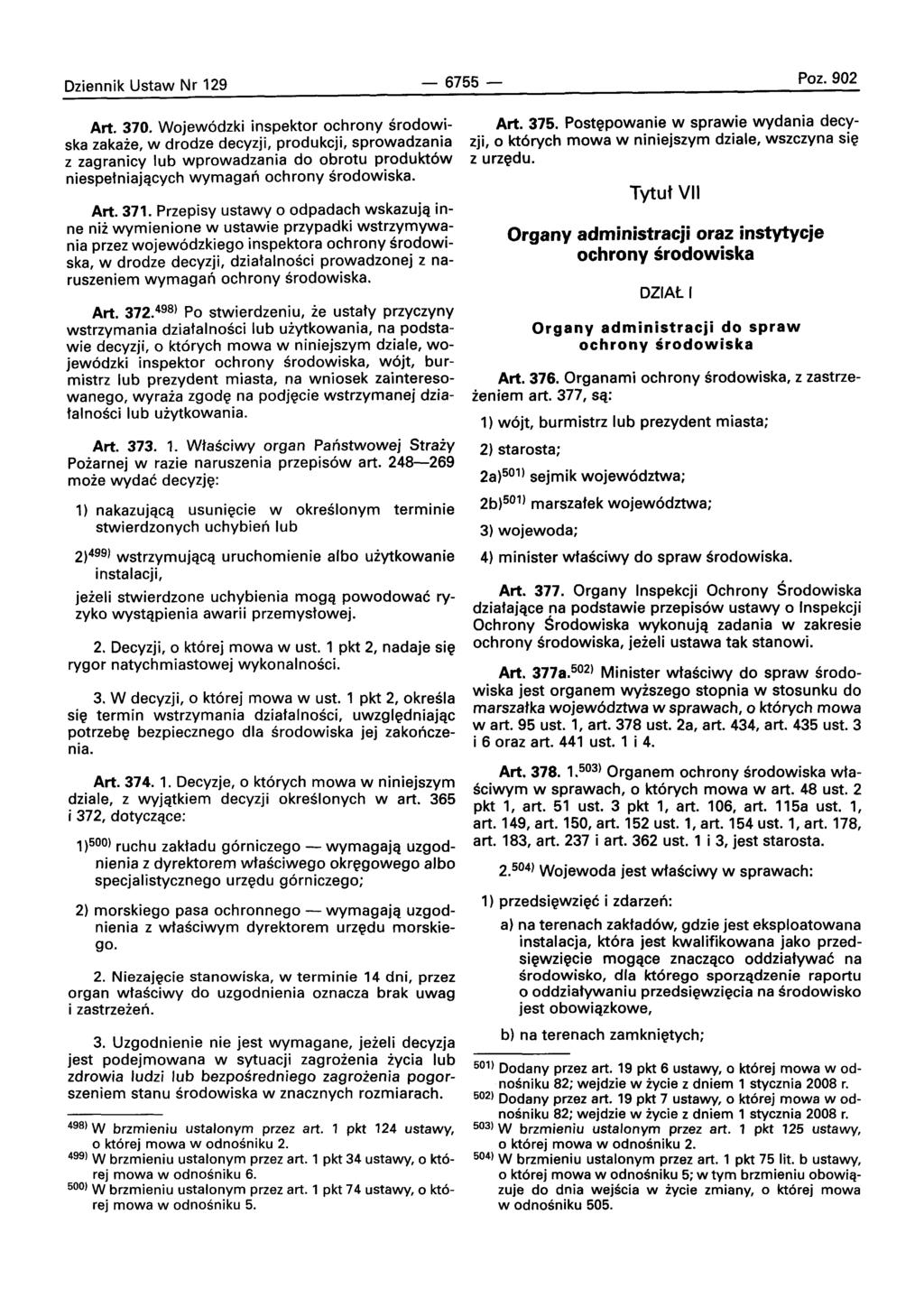 Dziennik Ustaw Nr 129-6755- Poz. 902 Art. 370.
