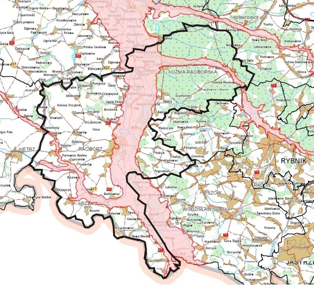 Gmina Kornowac Na terenie gminy Kornowac przebiega źródłowy odcinek rzeki Suminy oraz urządzenia melioracyjne odprowadzające swoje wody głównie do rzeki Suminy, a w części do rzeki Odry.