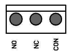 ..Złącze przekaźnika NO wejście normalnie otwarte NC wejście normalnie zamknięte CON wejście wspólne Rysunek. Złącze przekaźnika.