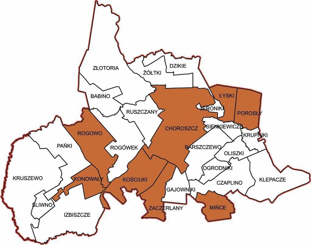 Zjawiska techniczne kryzysowe wg jednostek delimitacyjnych mapa