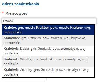 Adres dla kandydata spoza Warszawy: "Zgodnie z obowiązującymi przepisami prawa rodzice/prawni opiekunowie kandydata zamieszkałego poza Warszawą mogą ubiegać się o przyjęcie dziecka do