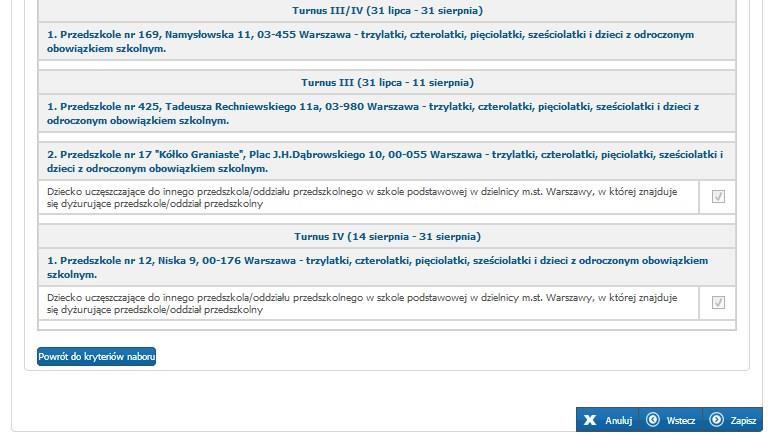 Jeżeli wszystkie dane są poprawne, proszę nacisnąć Zapisz Następnie należy pobrać wniosek, wydrukować, podpisać i zanieść do placówki wpisanej na pierwszym miejscu listy preferencji w pierwszym