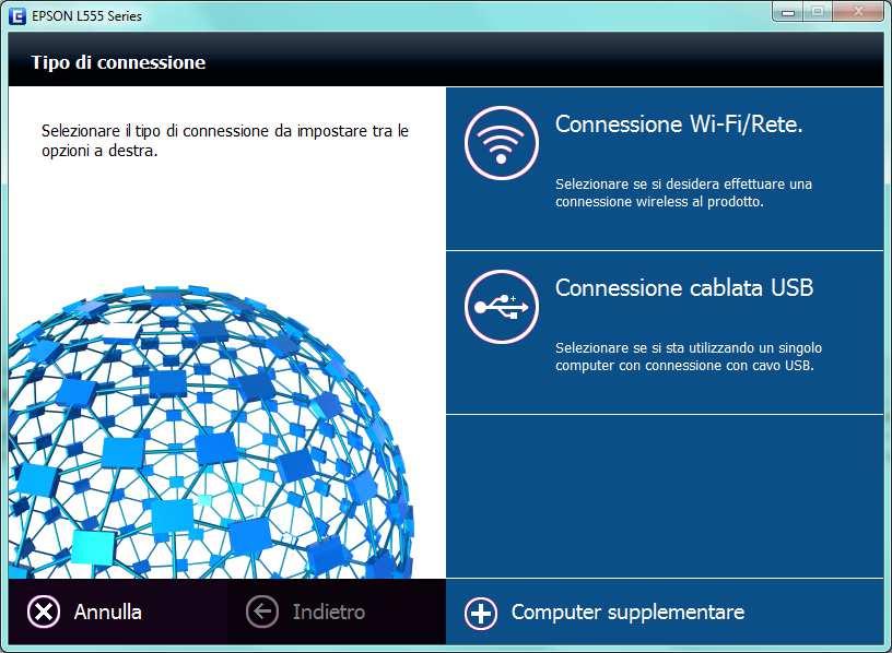 6. Cliccare Connessione cablata