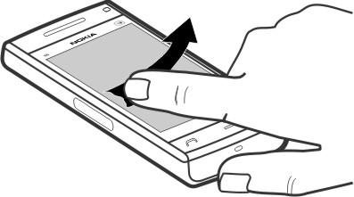 Pierwsze kroki 21 Przykład: Aby przewinąć stronę internetową w górę lub w dół, przeciągnij ją palcem. Przesuwanie Aby przesunąć, przesuń szybko palcem w lewo lub w prawo na ekranie.
