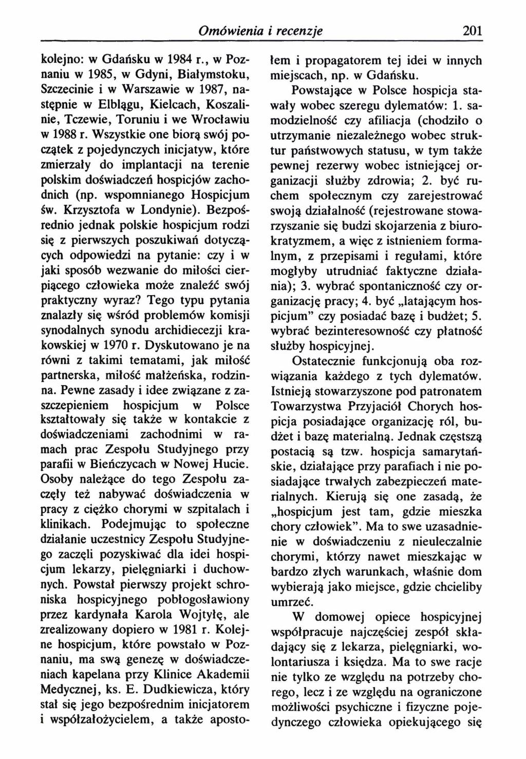 Omówienia i recenzje 201 kolejno: w Gdańsku w 1984 r.