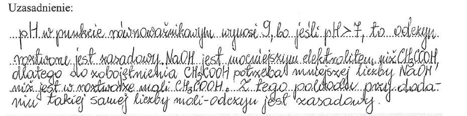 Chemia 17 Poniżej przedstawiono przykład takiej błędnej odpowiedzi (Przykład 6.). Przykład 6.