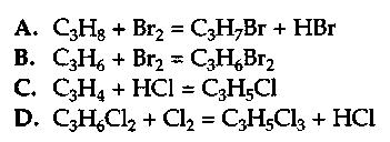 Zadanie 35. (4 pkt) Poniżej przedstawiono równania reakcji chemicznych, którym ulegają różne węglowodory: Określ typ tych reakcji. A. - reakcja... B. - reakcja... C. - reakcja... D. reakcja... Zadanie 36.