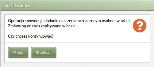 przycisku Naliczanie produktu -> Nalicz wszystkim wygenerujemy propozycje należności dla wszystkich osób wybranych w filtrze (mogą to być również osoby