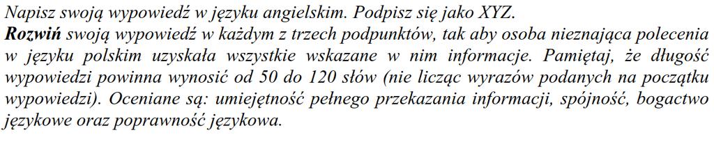 Przykładowy arkusz egzaminacyjny, CKE 2017