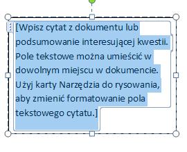 Edytor tekstu MS Word 2010 PL: pola tekstowe. Wstawianie pól tekstowych.